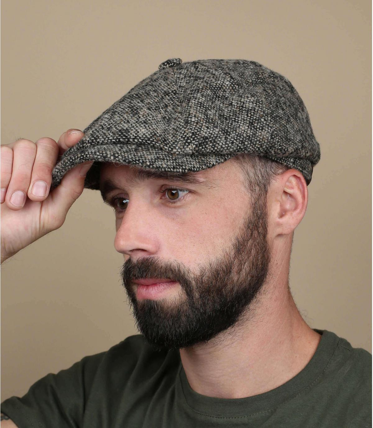 Rough wol cap Hatteras donegal wool brown